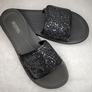 MK Glittery Slide Sandal
